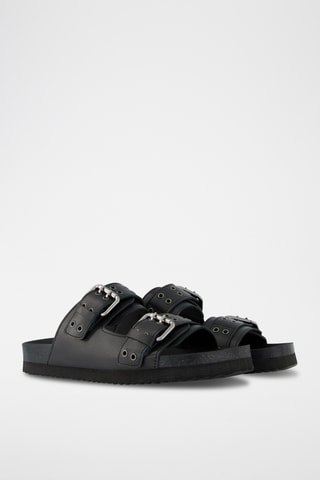Sandalias de piel - Negro