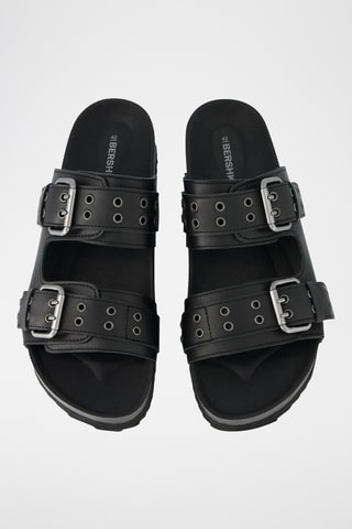 Sandalias de piel - Negro