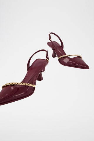Zapatos con brillo de tacón - Burdeos