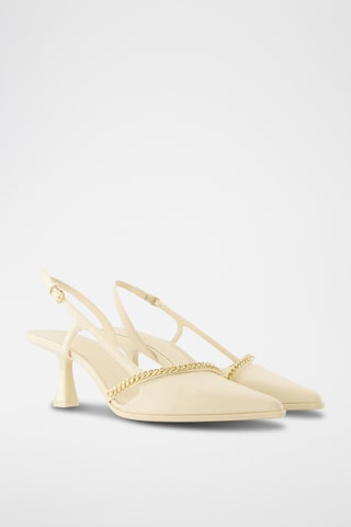 Zapatos con brillo de tacón - Crudo