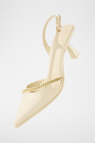 Zapatos con brillo de tacón - Crudo