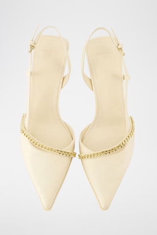 Zapatos con brillo de tacón - Crudo