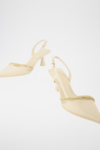 Zapatos con brillo de tacón - Crudo