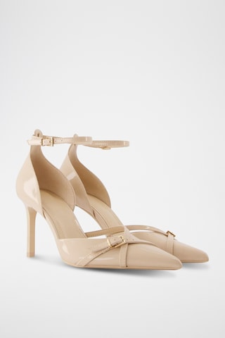 Zapatos con brillo de tacón - Beige