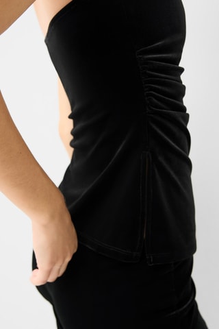 Top bustier de terciopelo - Negro