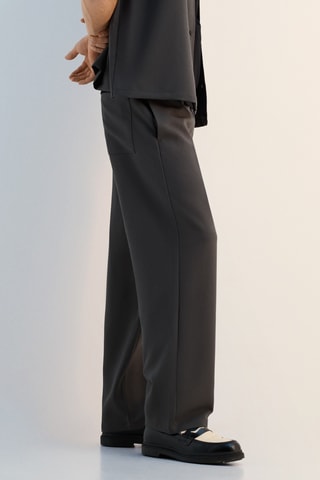 Pantalón straight - Gris oscuro