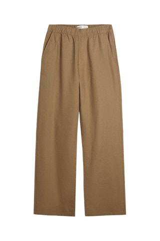Pantalón wide leg de lino - Camel