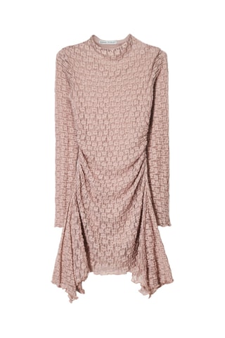 Vestido trapecio de encaje - Rosa empolvado