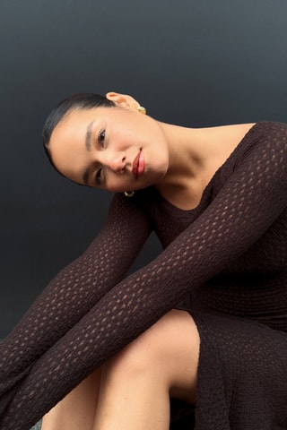 Vestido trapecio - Marrón