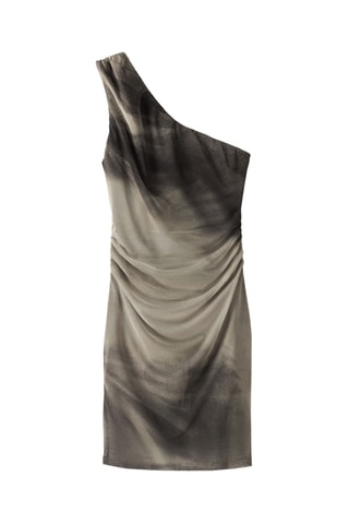 Vestido asimétrico tie-dye - Gris