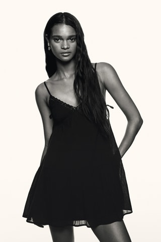 Vestido evasé - Negro