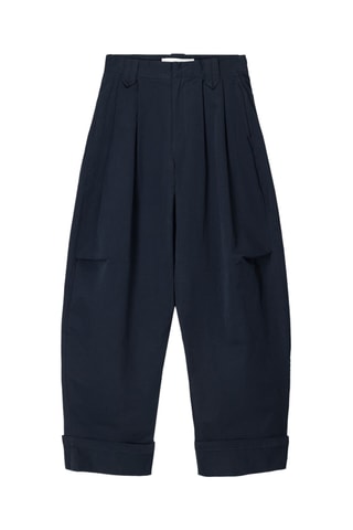 Pantalón balloon de tiro alto - Azul marino