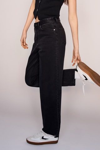 Vaquero mom de tiro alto - Negro