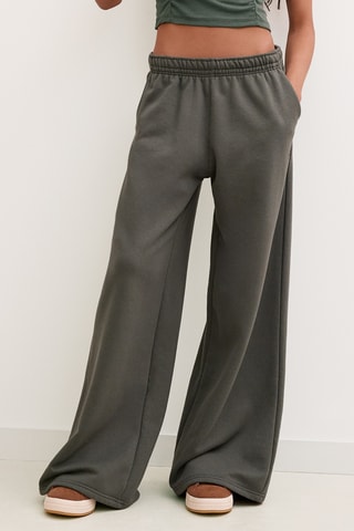 Pantalón wide leg de tiro alto - Caqui