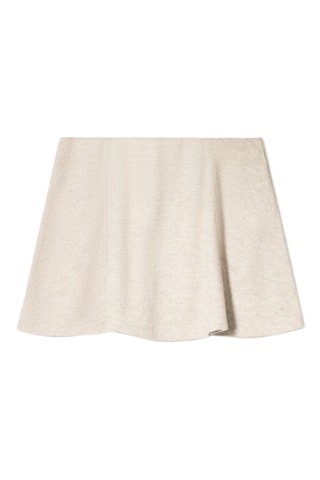 Falda evasé de talle alto - Beige jaspeado