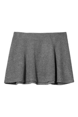 Falda evasé de talle alto - Gris oscuro jaspeado