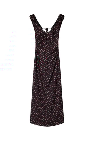 Vestido midi - Negro y rojo