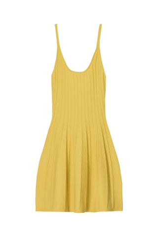 Vestido plisado - Mostaza