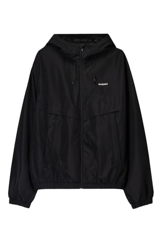 Cortavientos con capucha - Negro