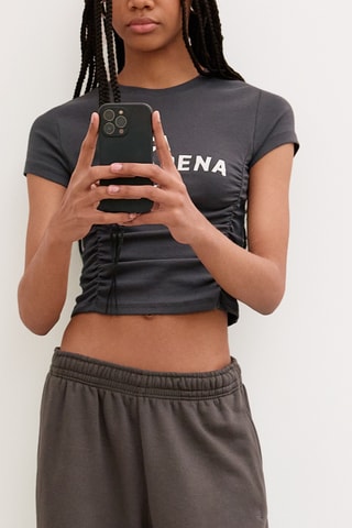 Crop top drapeado - Antracita