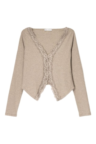 Cárdigan - Beige jaspeado