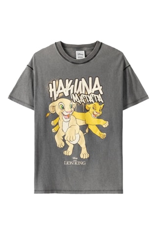 Camiseta Simba y Nala El Rey León Disney - Negro jaspeado