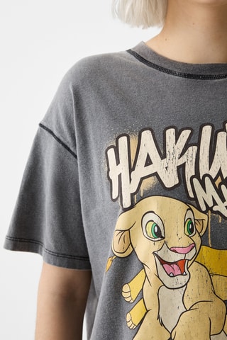 Camiseta Simba y Nala El Rey León Disney - Negro jaspeado