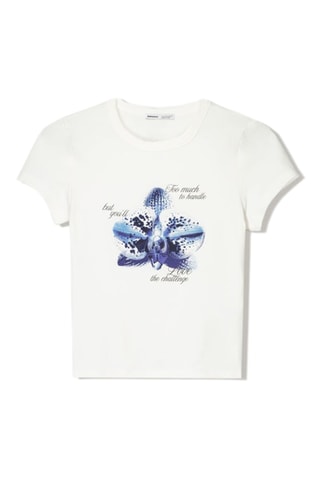 Camiseta - Crudo y azul