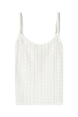 Top de encaje - Blanco