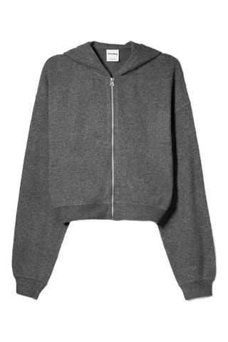 Cárdigan con capucha - Gris oscuro jaspeado