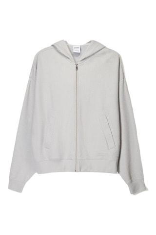 Cárdigan con capucha - Gris claro