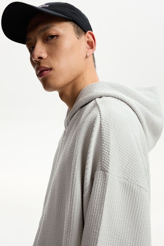 Cárdigan con capucha - Gris claro