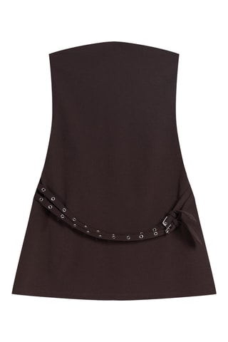 Vestido drapeado - marrón