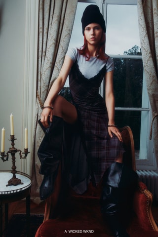 Vestido drapeado - Gris