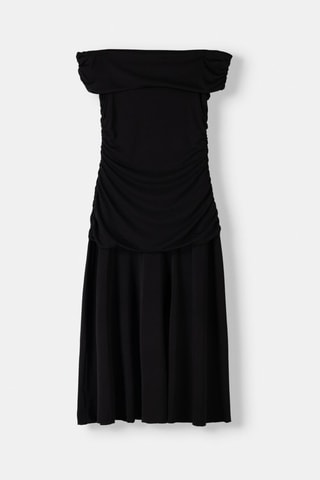 Vestido drapeado - Negro