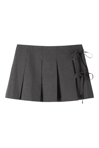 Falda plisada - Gris claro