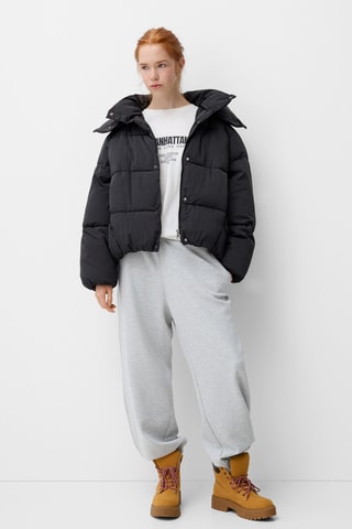 Anorak con capucha - Negro