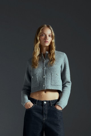 Cárdigan - Gris claro jaspeado