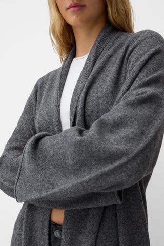 Cárdigan largo - Gris oscuro jaspeado