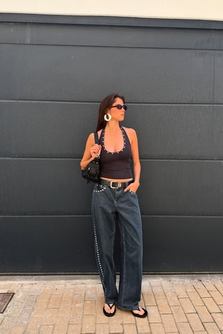 Vaquero wide leg - Negro