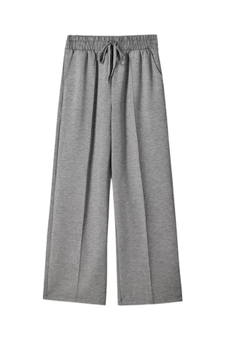 Pantalón wide leg - Gris oscuro jaspeado