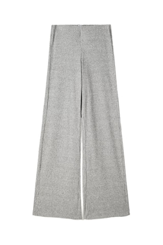 Pantalón wide leg - Gris claro jaspeado