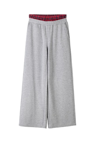 Pantalón wide leg - Gris claro