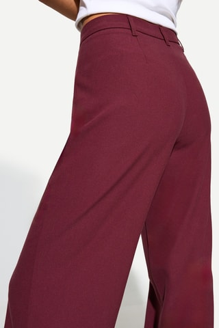 Pantalón wide leg de tiro alto - Burdeos