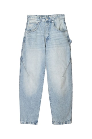 Vaquero baggy de tiro alto - Azul claro