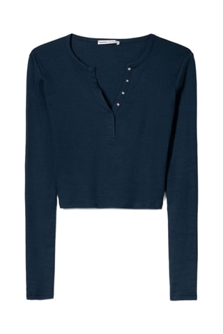 Camiseta cropped - Azul marino