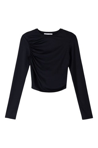 Camiseta cropped - Negro
