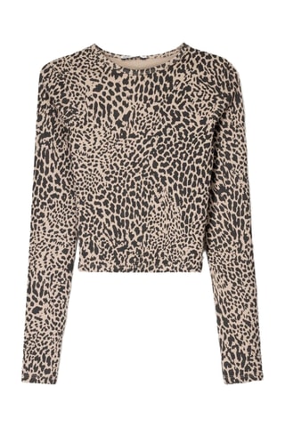 Camiseta cropped - Beige