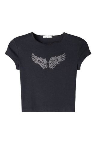 Camiseta cropped - Antracita