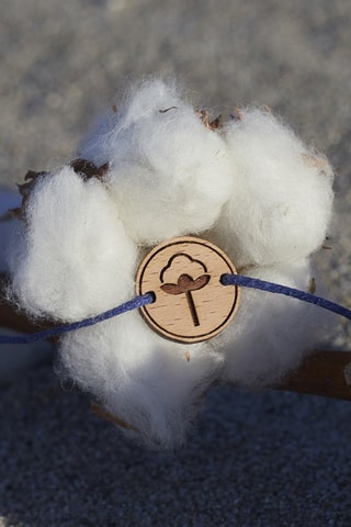 Bracciale in legno Bibra - Navy e beige